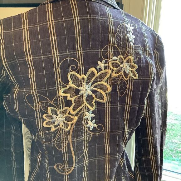 Plaid Embroidered Jacket 🧥 - Picture 6 of 7